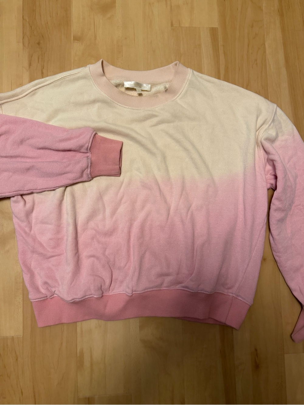 LoveShackFancy Pale Pink Crewneck Sweatshirt
